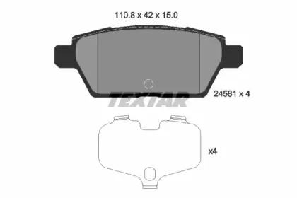 2458101 TEXTAR Комплект тормозных колодок, дисковый тормоз 2458101 TEXTAR Комплект тормозных колодок, дисковый тормоз