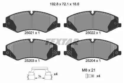 2502201 TEXTAR Комплект тормозных колодок, дисковый тормоз 2502201 TEXTAR Комплект тормозных колодок, дисковый тормоз