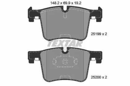 2519901 TEXTAR Комплект тормозных колодок, дисковый тормоз 2519901 TEXTAR Комплект тормозных колодок, дисковый тормоз