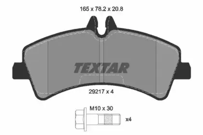2921702 TEXTAR Комплект тормозных колодок, дисковый тормоз 2921702 TEXTAR Комплект тормозных колодок, дисковый тормоз