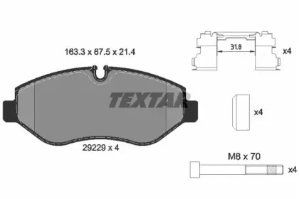 2922901 TEXTAR Комплект тормозных колодок, дисковый тормоз 2922901 TEXTAR Комплект тормозных колодок, дисковый тормоз