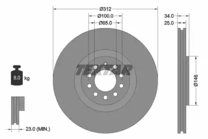 92098503 TEXTAR Тормозной диск 92098503 TEXTAR Тормозной диск