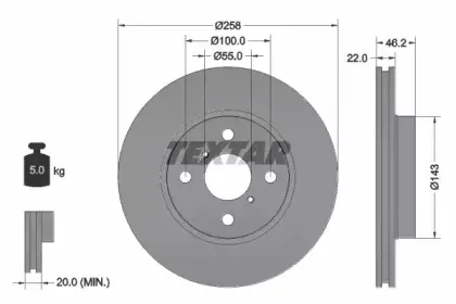 92164200 TEXTAR Тормозной диск 92164200 TEXTAR Тормозной диск
