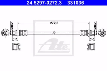 24.5297-0272.3 ATE Тормозной шланг 24.5297-0272.3 ATE Тормозной шланг