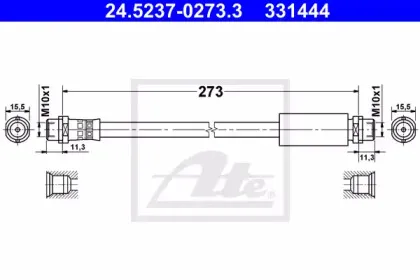 24.5237-0273.3 ATE Тормозной шланг 24.5237-0273.3 ATE Тормозной шланг