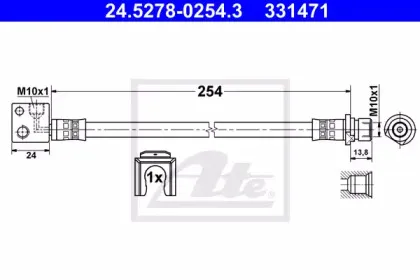 24.5278-0254.3 ATE Тормозной шланг 24.5278-0254.3 ATE Тормозной шланг