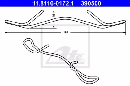 11.8116-0172.1 ATE Пружина, тормозной суппорт 11.8116-0172.1 ATE Пружина, тормозной суппорт