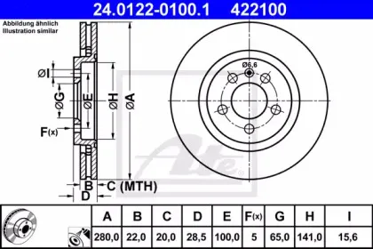 24.0122-0100.1 ATE Тормозной диск 24.0122-0100.1 ATE Тормозной диск