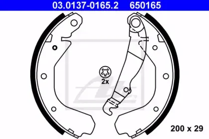 03.0137-0165.2 ATE Комплект тормозных колодок 03.0137-0165.2 ATE Комплект тормозных колодок