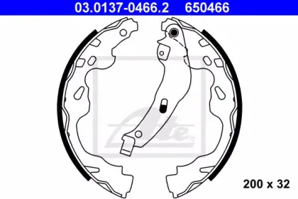 03.0137-0466.2 ATE Комплект тормозных колодок 03.0137-0466.2 ATE Комплект тормозных колодок