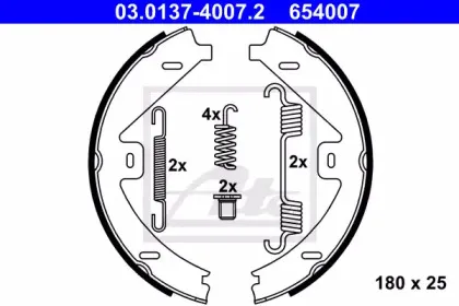 03.0137-4007.2 ATE Комплект тормозных колодок, стояночная тормозная система 03.0137-4007.2 ATE Комплект тормозных колодок, стояночная тормозная система