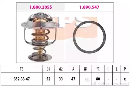 1.880.205 EPS Термостат, охлаждающая жидкость 1.880.205 EPS Термостат, охлаждающая жидкость