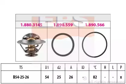 1.880.314 EPS Термостат, охлаждающая жидкость 1.880.314 EPS Термостат, охлаждающая жидкость