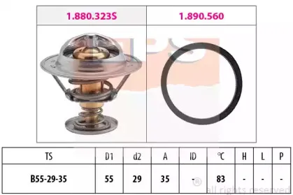 1.880.323 EPS Термостат, охлаждающая жидкость 1.880.323 EPS Термостат, охлаждающая жидкость