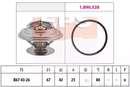 1.880.333 EPS Термостат, охлаждающая жидкость 1.880.333 EPS Термостат, охлаждающая жидкость