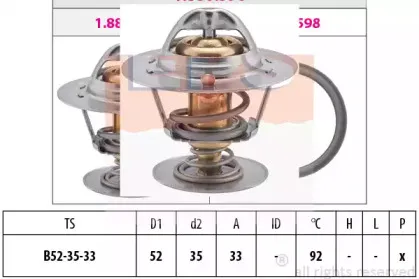 1.880.396S EPS Термостат, охлаждающая жидкость 1.880.396S EPS Термостат, охлаждающая жидкость