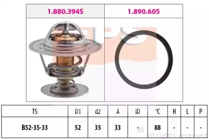 1.880.483 EPS Термостат, охлаждающая жидкость 1.880.483 EPS Термостат, охлаждающая жидкость
