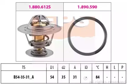 1.880.612 EPS Термостат, охлаждающая жидкость 1.880.612 EPS Термостат, охлаждающая жидкость