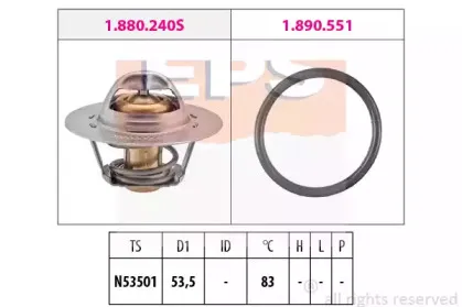 1.880.654 EPS Термостат, охлаждающая жидкость 1.880.654 EPS Термостат, охлаждающая жидкость
