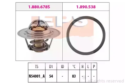1.880.678 EPS Термостат, охлаждающая жидкость 1.880.678 EPS Термостат, охлаждающая жидкость