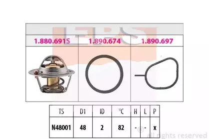 1.880.691 EPS Термостат, охлаждающая жидкость 1.880.691 EPS Термостат, охлаждающая жидкость
