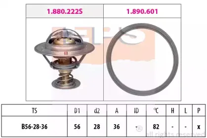 1.880.728 EPS Термостат, охлаждающая жидкость 1.880.728 EPS Термостат, охлаждающая жидкость