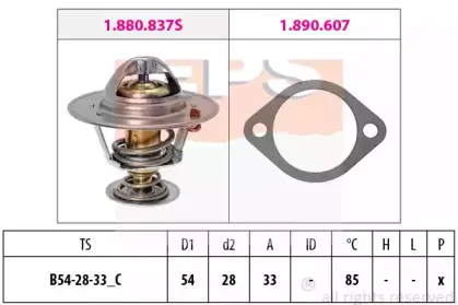 1.880.838 EPS Термостат, охлаждающая жидкость 1.880.838 EPS Термостат, охлаждающая жидкость