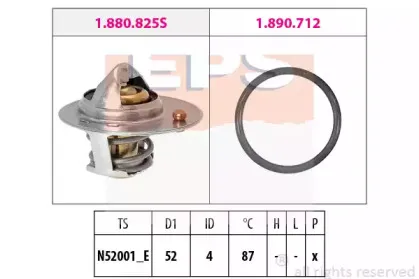 1.880.850 EPS Термостат, охлаждающая жидкость 1.880.850 EPS Термостат, охлаждающая жидкость