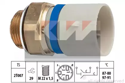 550 701 KW Термовыключатель, вентилятор радиатора 550 701 KW Термовыключатель, вентилятор радиатора