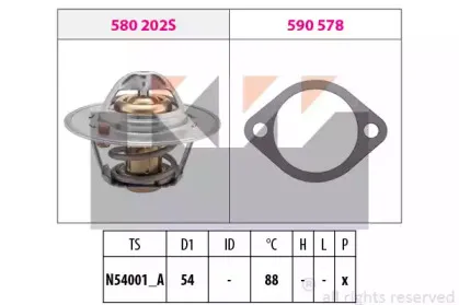 580 358 KW Термостат, охлаждающая жидкость 580 358 KW Термостат, охлаждающая жидкость