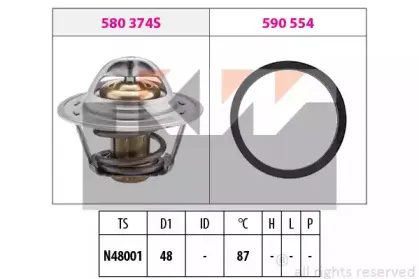 580 374 KW Термостат, охлаждающая жидкость 580 374 KW Термостат, охлаждающая жидкость