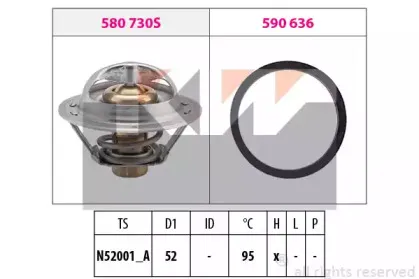 580 730 KW Термостат, охлаждающая жидкость 580 730 KW Термостат, охлаждающая жидкость