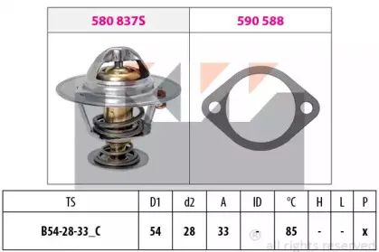 580 837 KW Термостат, охлаждающая жидкость 580 837 KW Термостат, охлаждающая жидкость