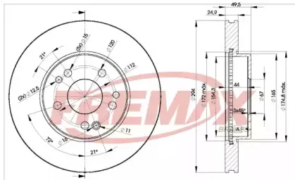 BD-2412 FREMAX Тормозной диск BD-2412 FREMAX Тормозной диск