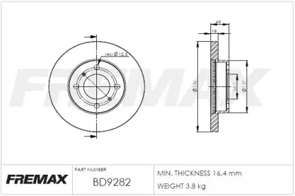 BD-9282 FREMAX Тормозной диск BD-9282 FREMAX Тормозной диск