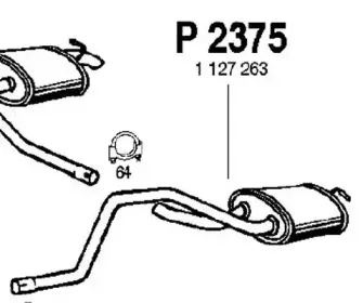P2375 FENNO Глушитель выхлопных газов конечный P2375 FENNO Глушитель выхлопных газов конечный