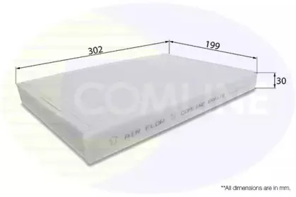 EKF119 COMLINE Фильтр, воздух во внутренном пространстве EKF119 COMLINE Фильтр, воздух во внутренном пространстве