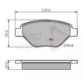 ADB01159 COMLINE Комплект тормозных колодок, дисковый тормоз ADB01159 COMLINE Комплект тормозных колодок, дисковый тормоз