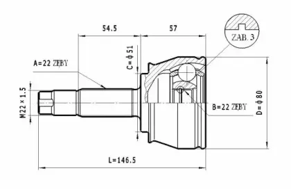 C.150 STATIM Шарнирный комплект, приводной вал C.150 STATIM Шарнирный комплект, приводной вал