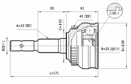 C.245 STATIM Шарнирный комплект, приводной вал C.245 STATIM Шарнирный комплект, приводной вал