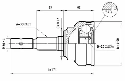 C.252 STATIM Шарнирный комплект, приводной вал C.252 STATIM Шарнирный комплект, приводной вал