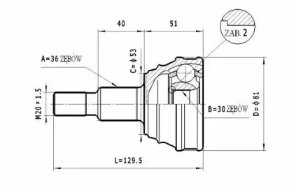 C.349 STATIM Шарнирный комплект, приводной вал C.349 STATIM Шарнирный комплект, приводной вал