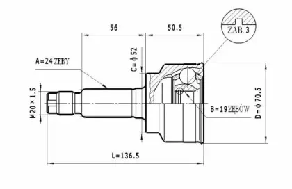 C.468 STATIM Шарнирный комплект, приводной вал C.468 STATIM Шарнирный комплект, приводной вал
