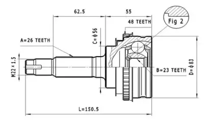 C.574 STATIM Шарнирный комплект, приводной вал C.574 STATIM Шарнирный комплект, приводной вал