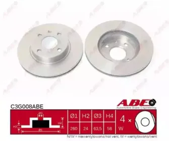 C3G008ABE ABE Тормозной диск C3G008ABE ABE Тормозной диск