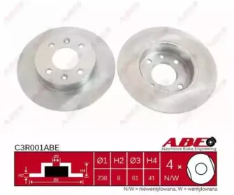C3R001ABE ABE Тормозной диск C3R001ABE ABE Тормозной диск