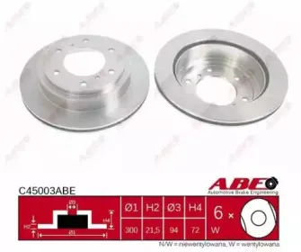 C45003ABE ABE Тормозной диск C45003ABE ABE Тормозной диск