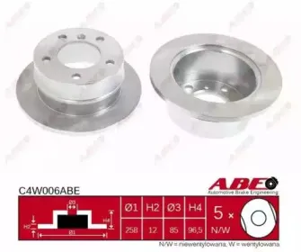 C4W006ABE ABE Тормозной диск C4W006ABE ABE Тормозной диск