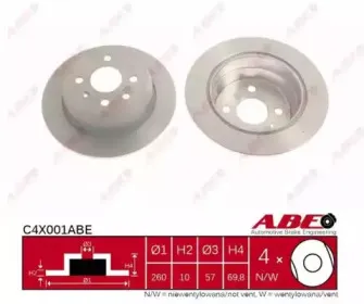 C4X001ABE ABE Тормозной диск C4X001ABE ABE Тормозной диск