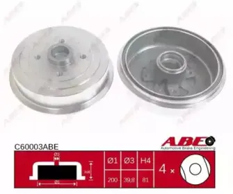 C60003ABE ABE Тормозной барабан C60003ABE ABE Тормозной барабан